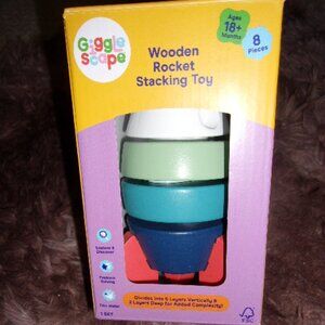 Wooden Rocket Stacking Toy - 8pc - Gigglescape Educational Wooden Toys New